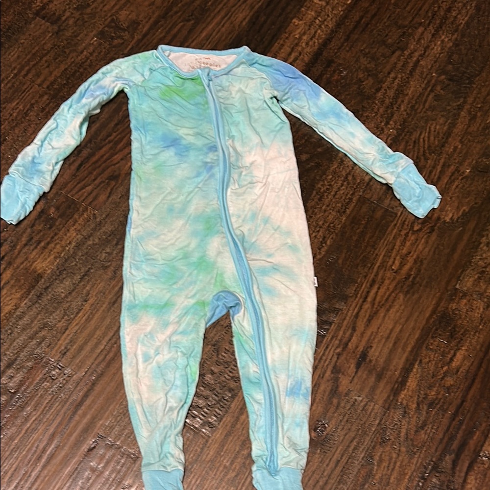 Little Sleepies Tidepool Watercolor Zippy in 18-24M